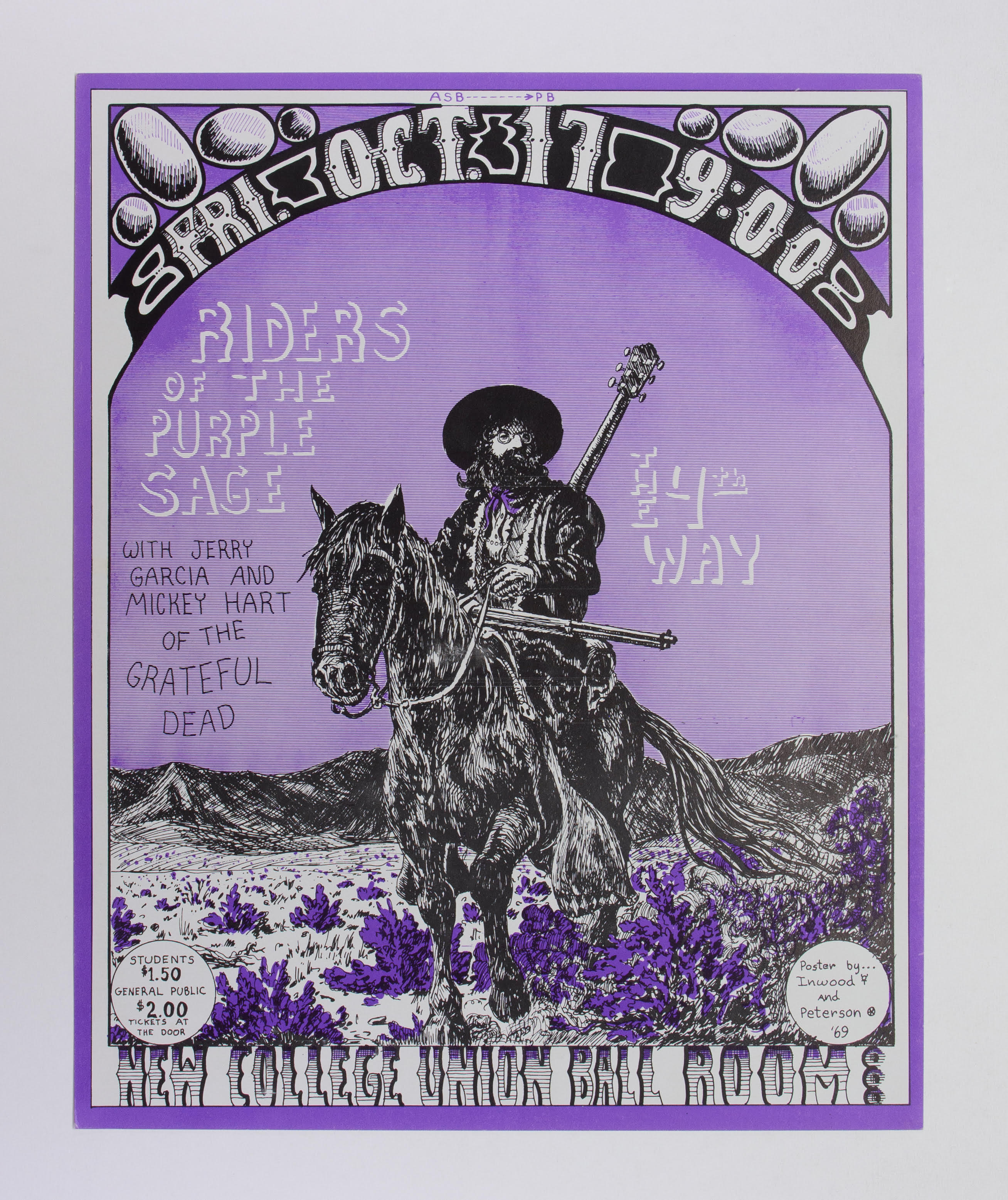 The 1969 New Riders of the Purple Sage San Jose State Poster