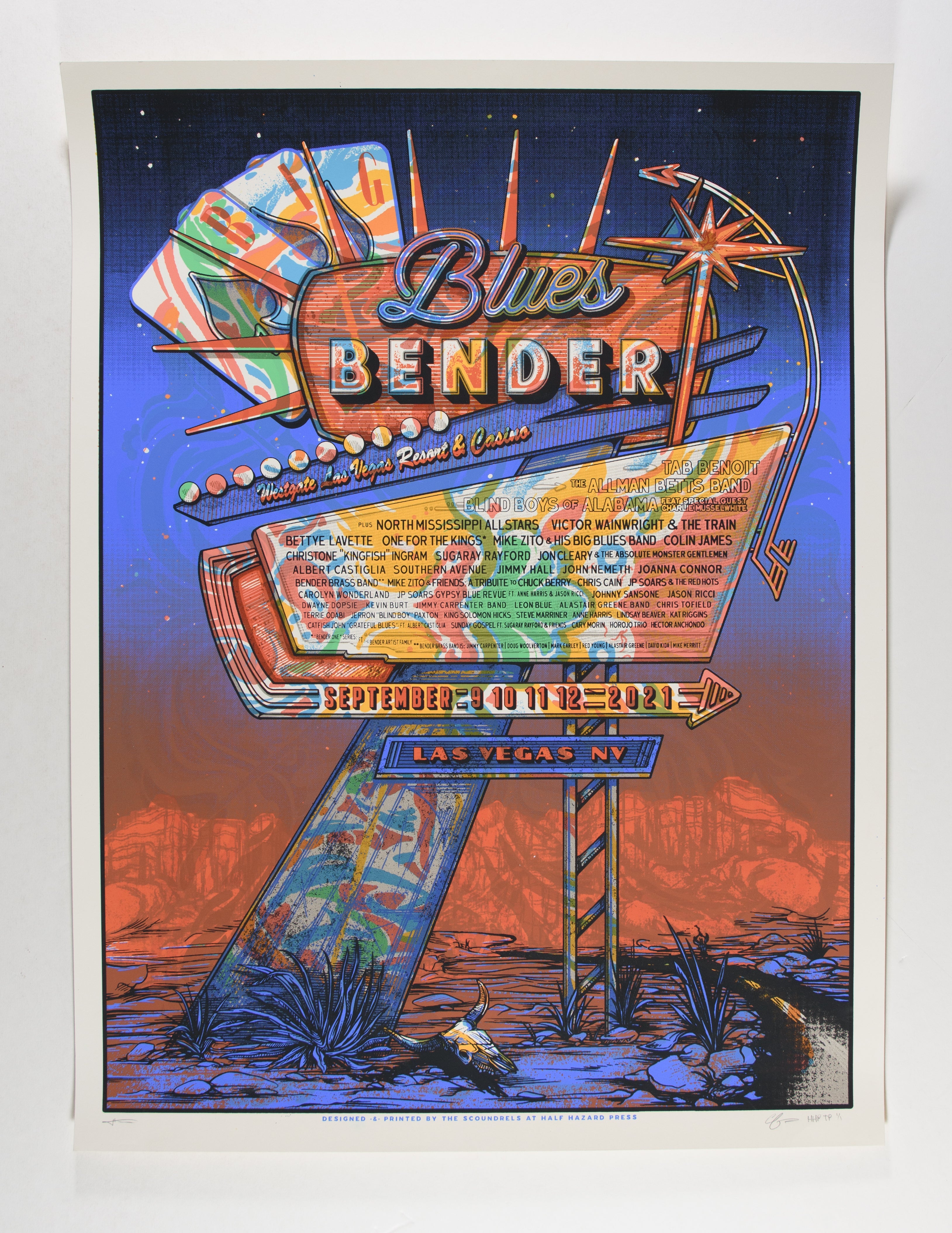 2021-Blues Bender Concert Poster-Allman Betts-Westgate-Las Vegas, NV
