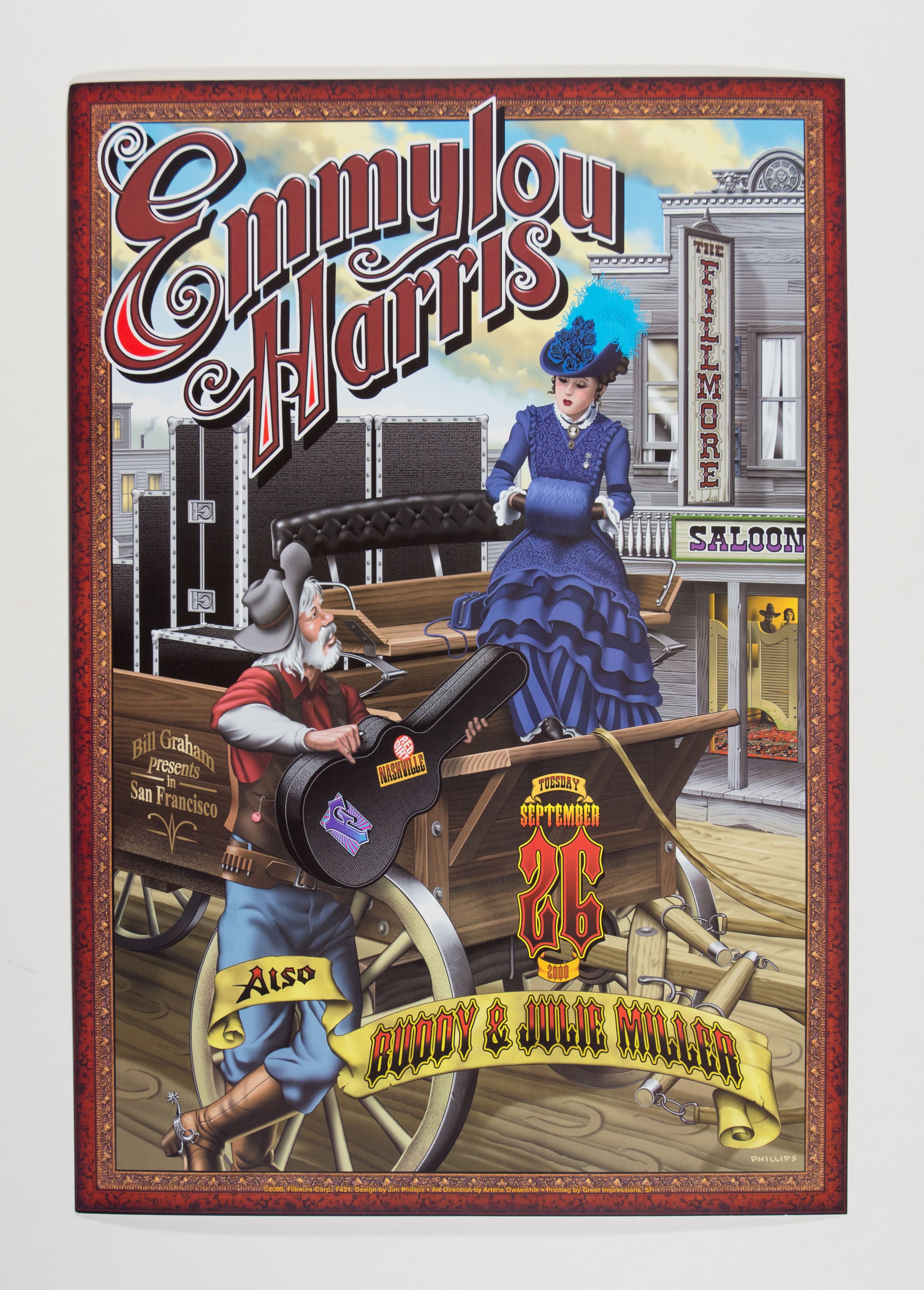 2000-Emmylou Harris with Buddy and Julie Miller Concert Poster-The Fillmore-San Francisco, CA