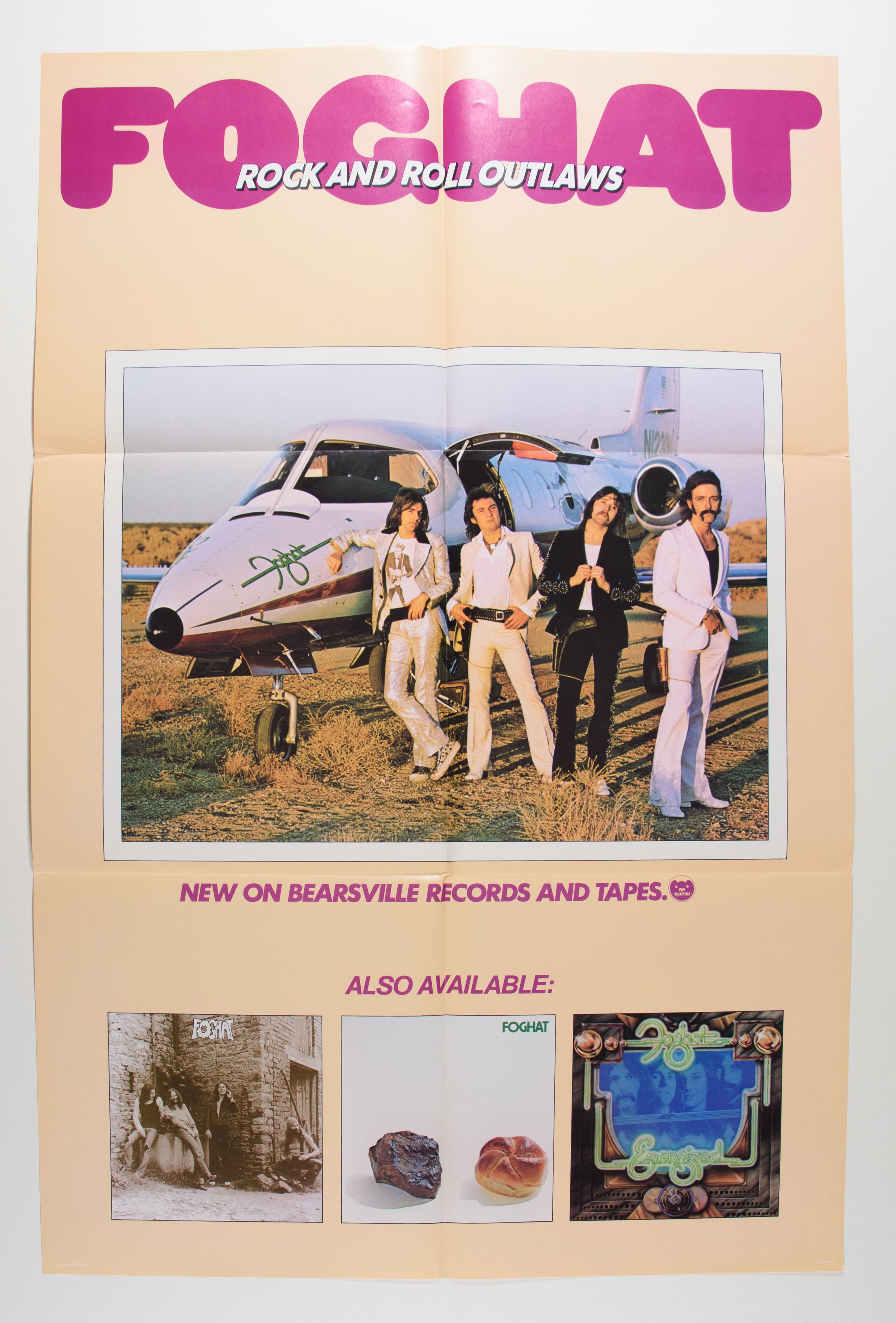 1974-Foghat Album Promotional Poster-Bearsville Records