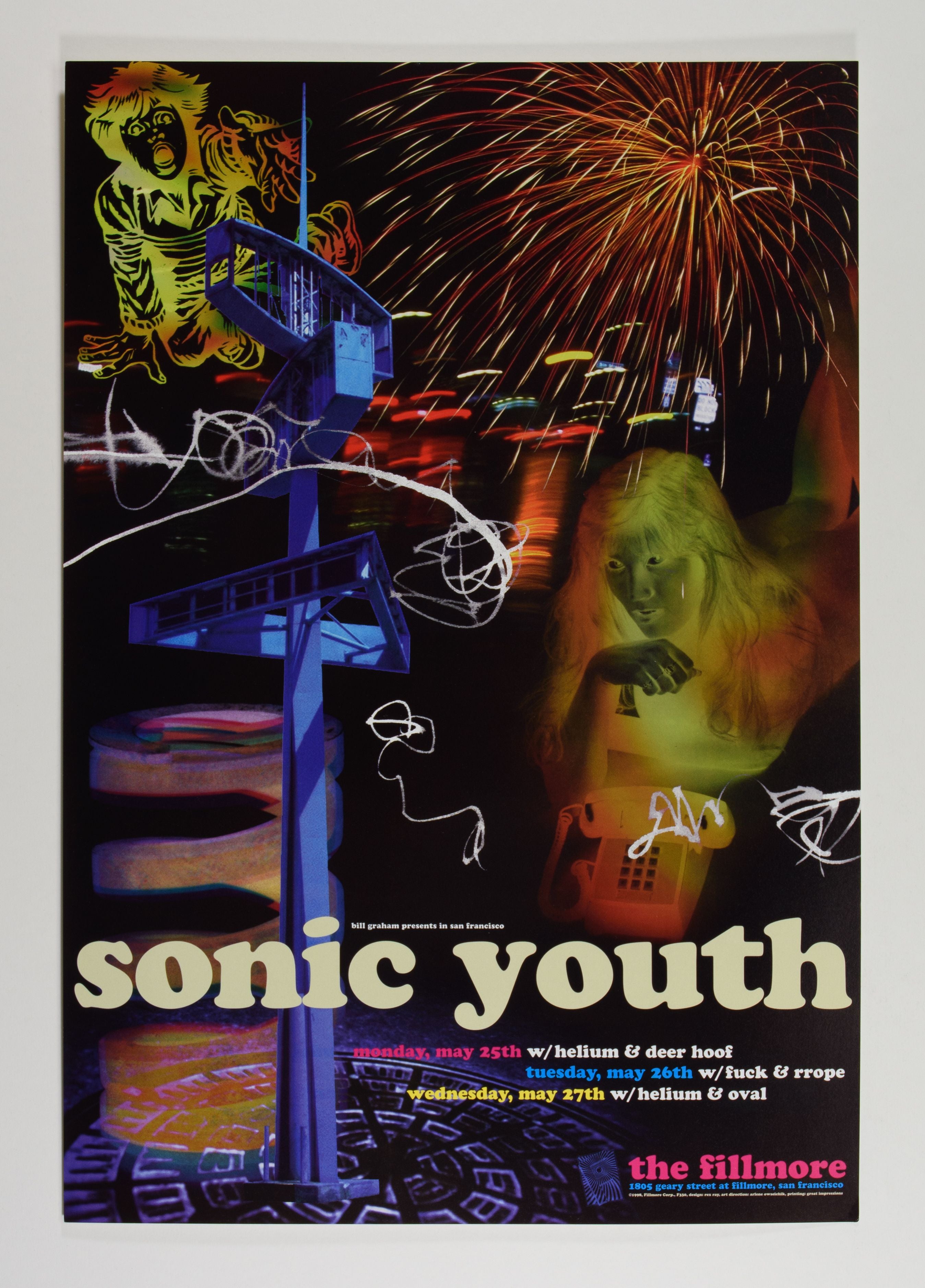 1998-Sonic Youth Concert Poster-The Fillmore-San Francisco, CA