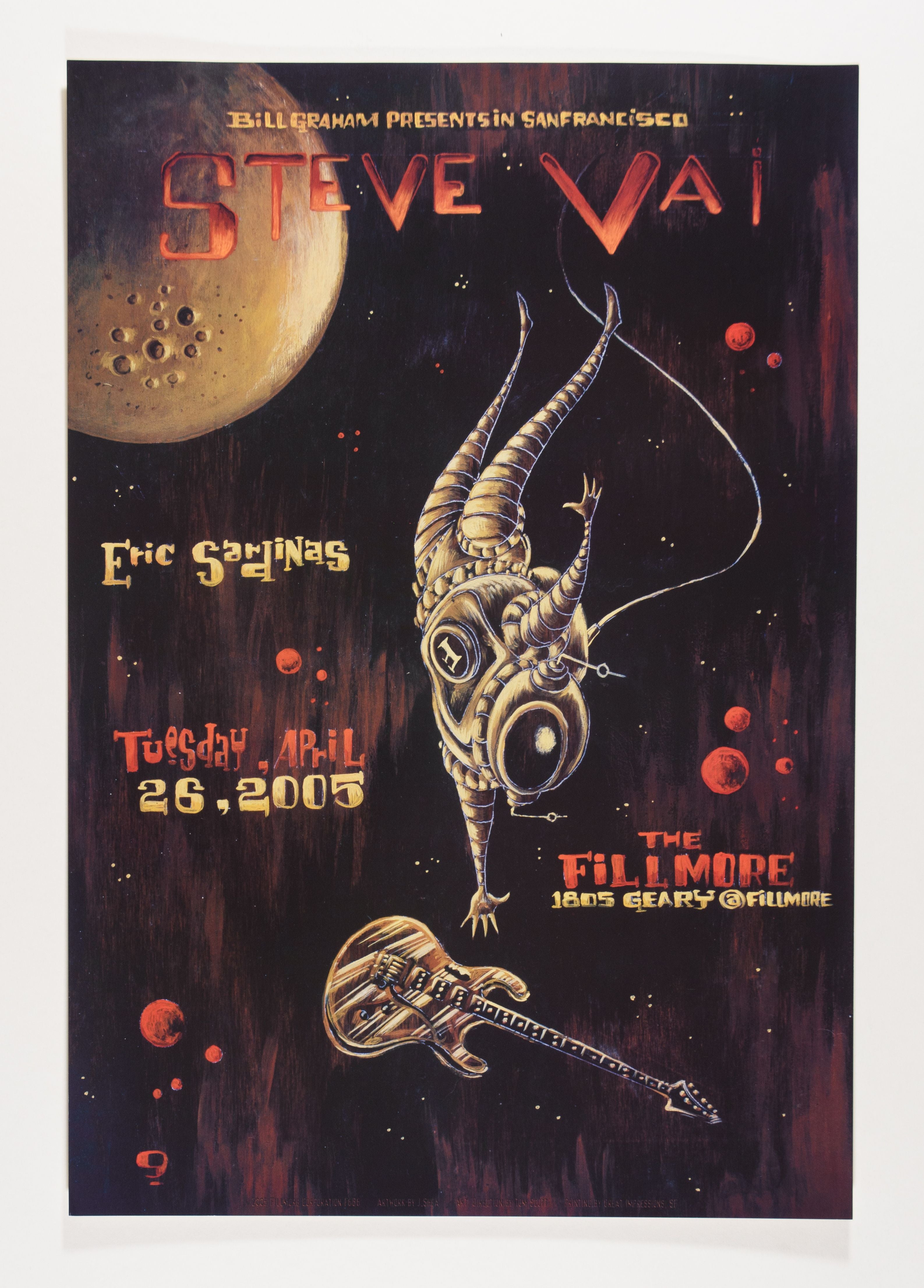 2005-Stve Vai Concert Poster-The Fillmore-San Francisco, CA