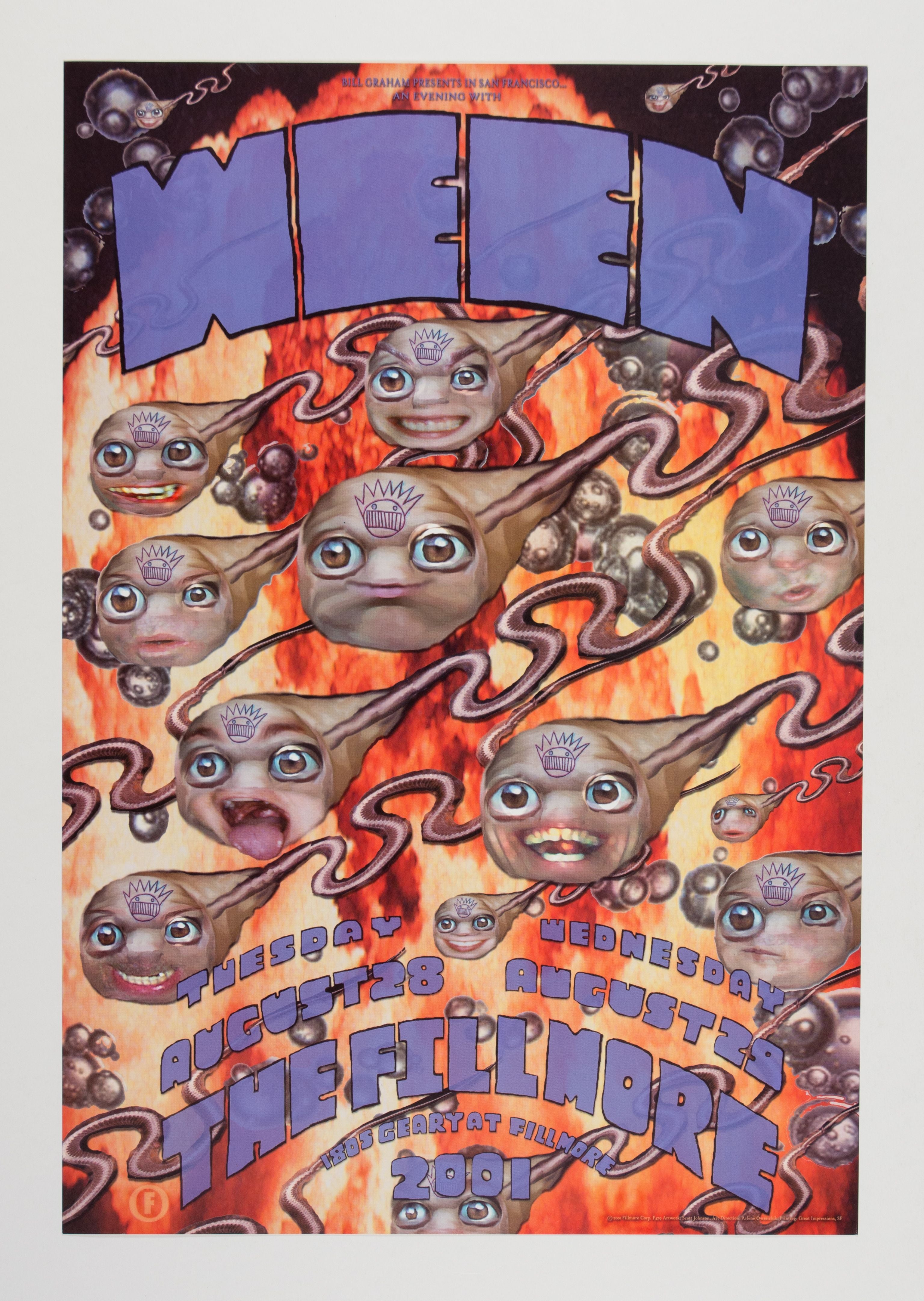 2001-WEEN Concert Poster-The Fillmore-San Francisco, CA